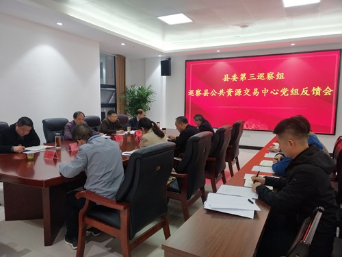 縣委第三巡察組向縣公共資源交易中心黨組反饋巡察情況