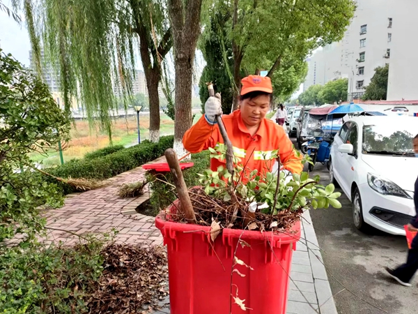 房縣環衛：為綠化帶“減負”